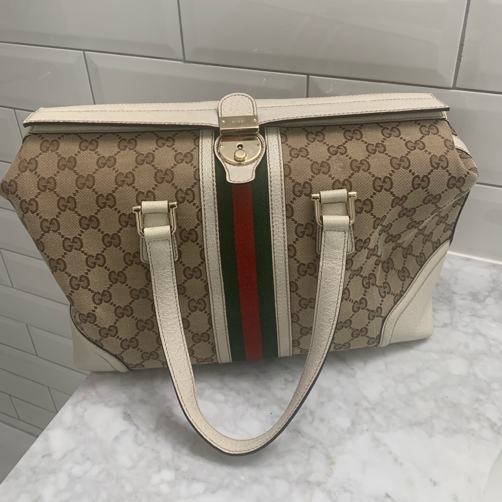 GUCCI Treasure Boston bag canvas leather